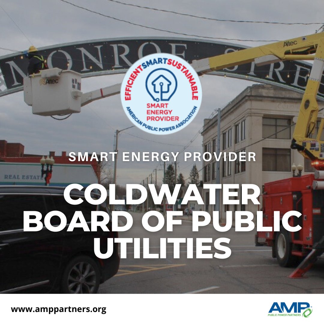 amppublicpower's tweet photo. It’s @publicpowerorg’s #SEPWeek. Today, we are highlighting @CityColdwaterMI, which received the SEP designation in 2020 and 2022.
#WeArePublicPower #PublicPower #CommunityPowered https://t.co/yRqu26wri8