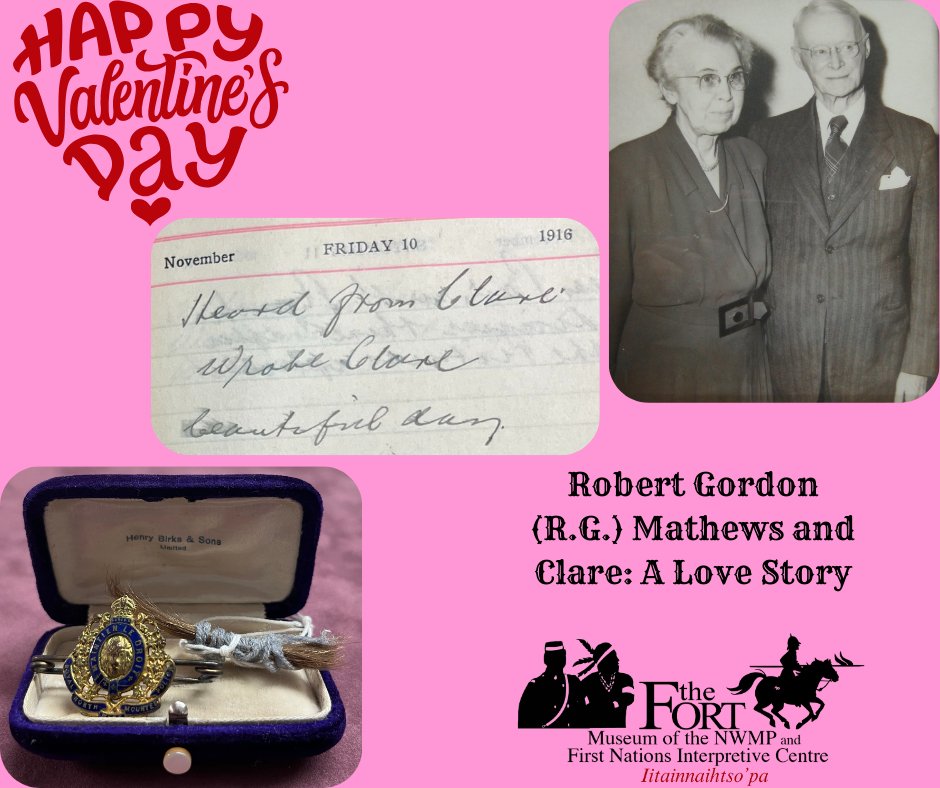 Happy Valentines Day!
 Robert Gordon (R.G.) Mathews and his wife Clare were married in 1899 and their love endured even through the hardships of the First World War and remained together until his death in 1953. 

 #ValentinesDay  #thefort #RomanticHistory #nwmpmuseum