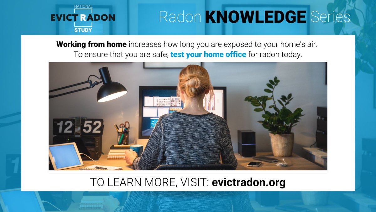 Working from home means more time indoors. Protect yourself & your family today by testing your home office for #Radon. Link in bio for more information! #EvictRadon #RadonTesting #RadonAwareness #TackActionOnRadon #WorkingFromHome