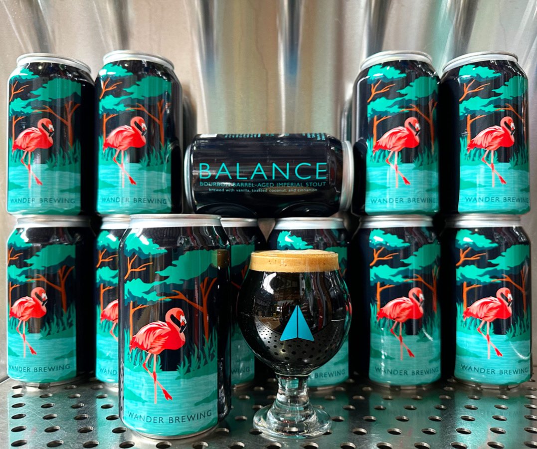 BALANCE Imperial Stout is back, and for the first time we are bringing you this big, delectable bourbon barrel-aged stout in a CAN. Our brewers  aged and blended this massive stout with a balanced blend of vanilla, cinnamon, and toasted coconut. Ready for you now! 🦩🦩🦩