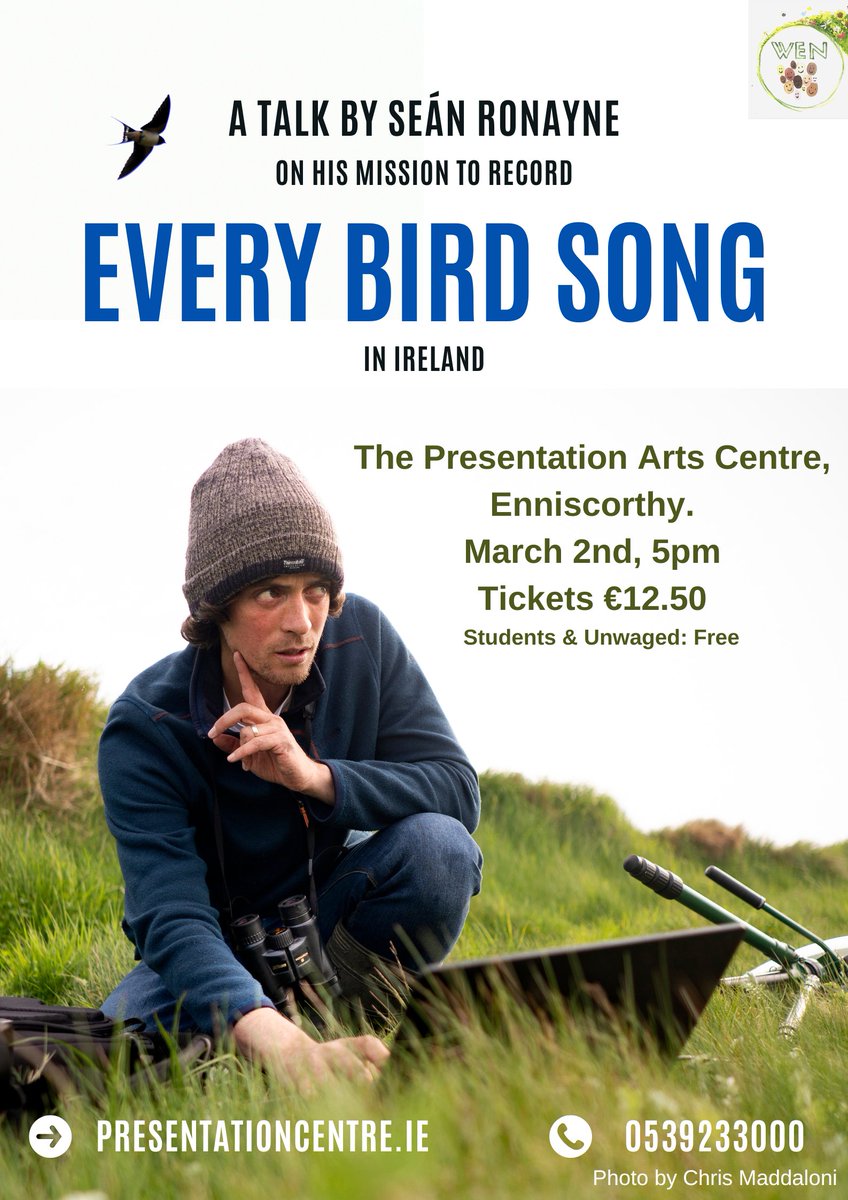 New talk date - Enniscorthy: Presentation Arts Centre, March 2nd! Looking forward to bringing the talk here, as it's an area I have spent a lot of time recording in over the last few years. Tickets here: tinyurl.com/yxmwtmcu See you soon! @PresArtsCentre @WexfordN