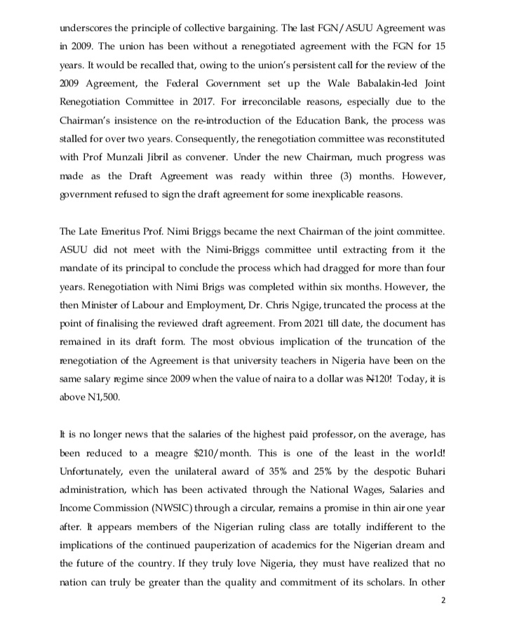 ASUU_UNILAG's tweet image. Text of the press conference by the leadership of our Union at the end of the last National Executive Council meeting (13th of February, 2024) addressing 11 pertinent issues including - Renegotiation of the FGN/ASUU 2009 Agreement, Witheld Salary, ...