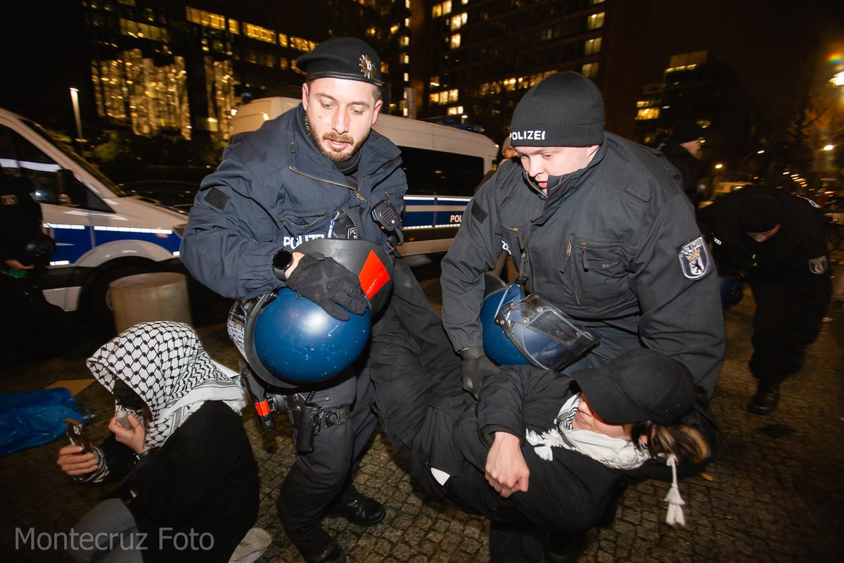 Berlin  14.02.24 / Pro-Palestinian activists protested in Berlin today with a sit-in in front of the Axel Springer New Building ( German multinational  mass media company). 

#B1402 #AxelSpringer #zionismisacrime