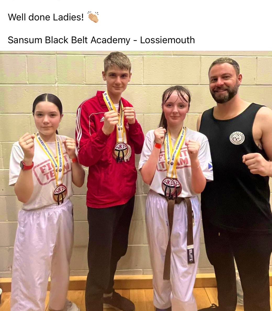 Massive well done to Poppy (S2) and Eilidh (S4) for their victories at the Kickboxing International Open in Motherwell! 🥋
The girls took home an incredible Gold, Silver and Bronze medal! 🥇🥈🥉
Great job ladies! 
@LossieHigh