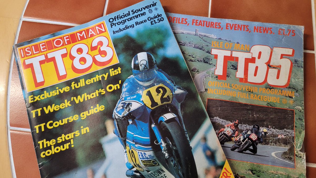 spectrumpics's tweet photo. Reading a few @ttracesofficial programmes from '83 and '85. Great photo of Joey 'Joe' Dunlop in centre @mal675 @joedun3 @GerryMccorrist1 @Wab1William @drummerthethird @Baylon6 @roadsandtracks #joeydunlop https://t.co/94RATUwAAV