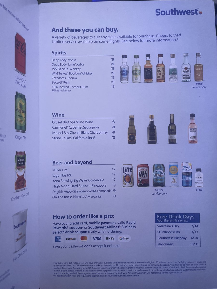 IF you’re flying <a href="/SouthwestAir/">Southwest Airlines</a> today, remember you can order a free drink. Happy Valentine’s Day. #psa #valentines #freedrink #YoureWelcome