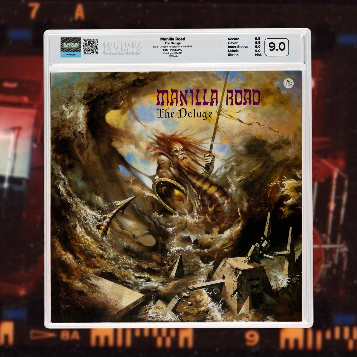 TunedInGrading's tweet photo. Hail to the Queen of Victory 👸

FIRST PRESSING of Manilla Road's ‘The Deluge’. Graded 9.0 overall.

SOLD and imaged by @HeritageAuction. https://t.co/HeL77sX7Ay