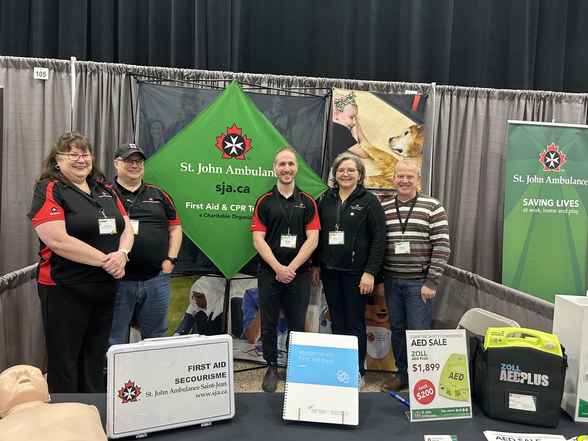 sja_mbntnu's tweet photo. St John Ambulance is proud to be a show sponsor at the 2024 @CSAM_Manitoba's The Safety Conference with @SAFEWorkMb. Our instructors are here training delegates in life saving first aid skills!

#thesc24 #sja #stjohnambulance #stjohn #firstaidcpr #firstaid #cpr #communityservices https://t.co/VxQSeszUDf