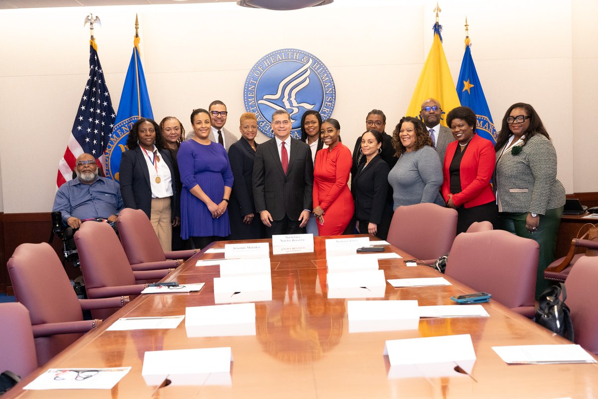 SecBecerra's tweet photo. I convened Black leaders from across civil rights, faith-based, and provider organizations this morning. 

We cannot ignore the real struggles faced by Black Americans in accessing health care; their stories resonate deep within us, and it's time to change the narrative. https://t.co/xZ3tt9eh6o