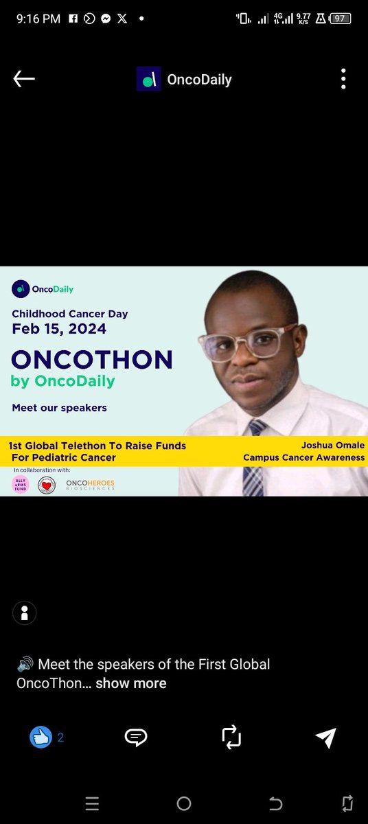 Thrilled & honored to be a part of the first-ever global Oncothon by @oncodaily  & @OncoHeroesBio  on World Childhood Cancer Day.

Together, let's make a difference for pediatric cancer. Join us in this united mission!

lnkd.in/exEyt24w

#worldchildhoodcancerday #Oncothon
