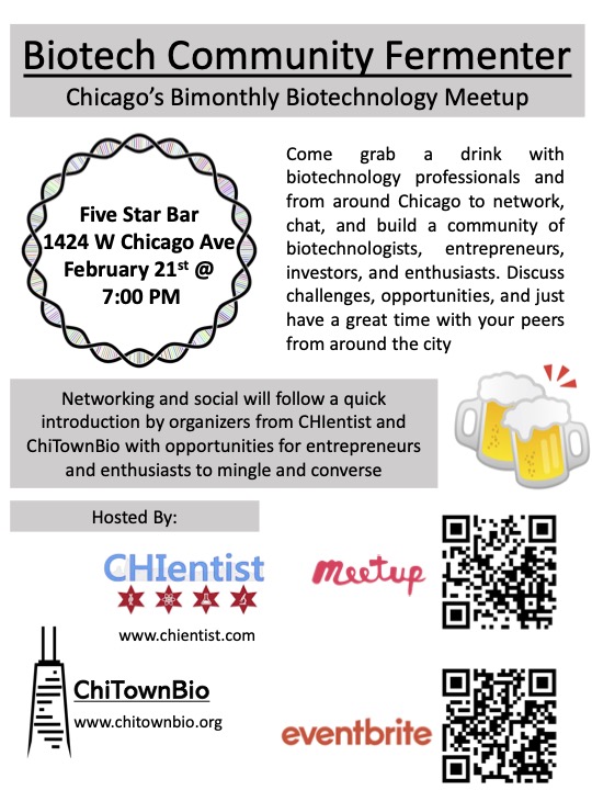 Our Biotech Fermenter series continues! Join us on 2/21 for another evening of engaging discussions, networking, and good company. Whether you're a biotechnologist, entrepreneur, investor, or simply someone who loves science, we hope to see you there! Registration in replies: