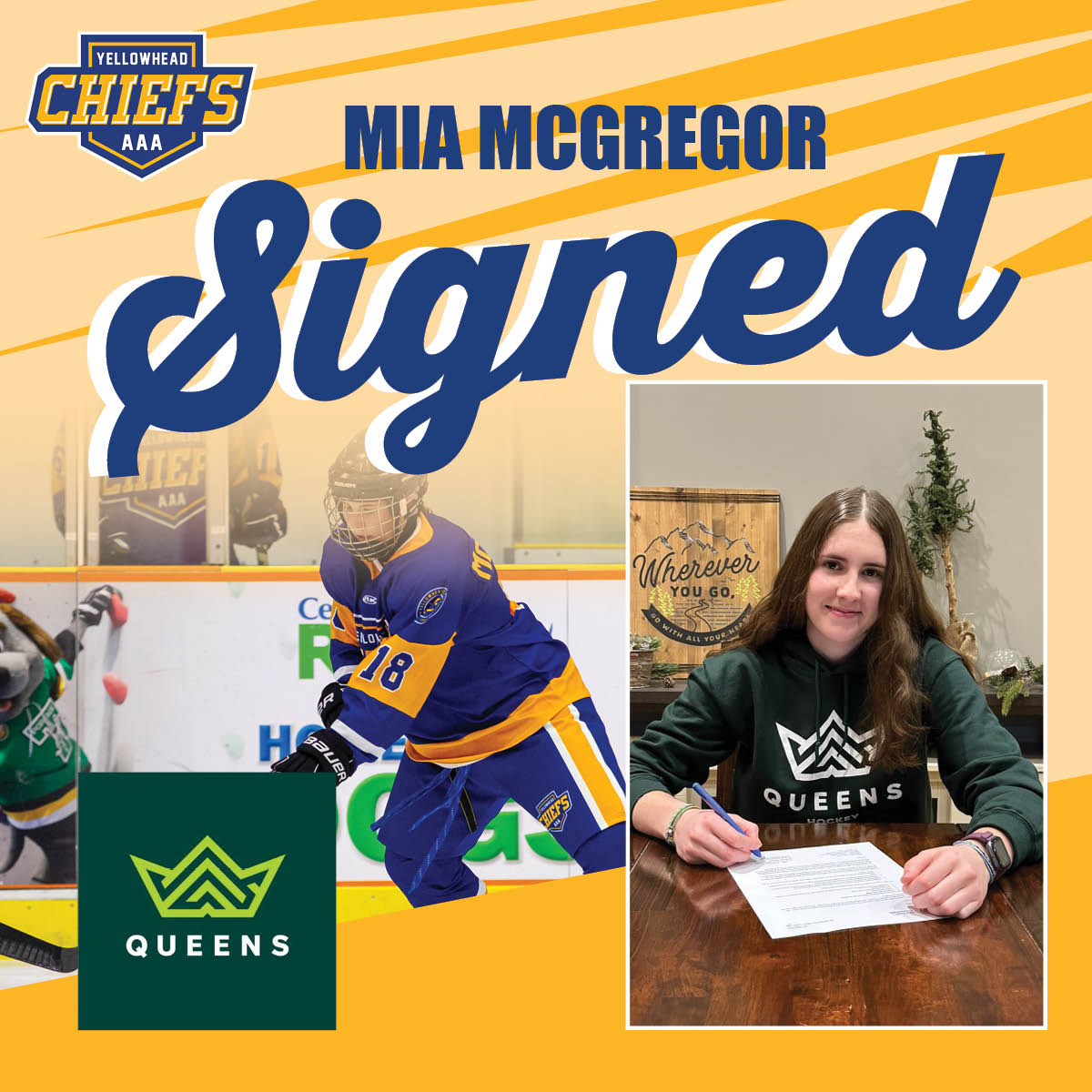Congratulations to Mia McGregor who signed on to play the 2024-25 season with the Red Deer Queens Hockey team!! <a href="/RDPQueensHockey/">🏒 Red Deer Polytechnic Queens Hockey</a>