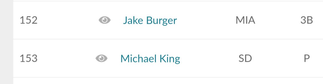 While looking at NFBC from Jan 1 through Valentine's Day I found a  player <a href="/CBSScottWhite/">Scott White</a> loves and a player <a href="/IsItTheWelsh/">The Welsh</a> loves are being drafted back to back to form Burger King. What a perfect couple! 🍔 👑