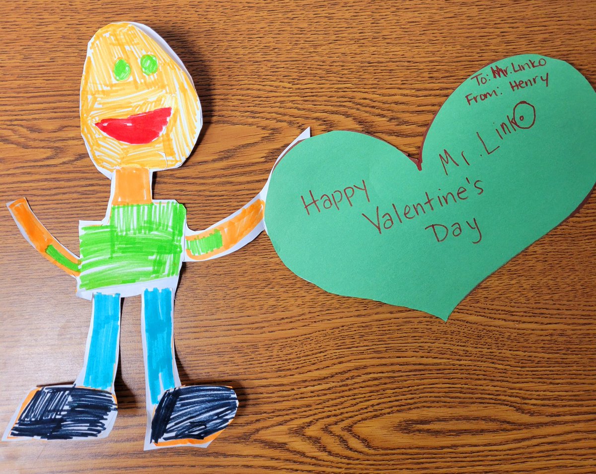 BradLinko's tweet photo. Happy Valentine's Day from my entire class. The wonderful picture of me was created by Henry. Spot on! #2LRocks #ValentinesDay #dg58pride https://t.co/APu0mqtwq1