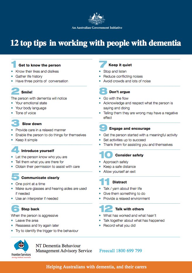 Please re-Tweet these 12 tips in supporting people living with #dementia 

#Alzheimers