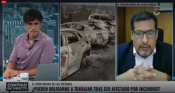 📺Director (s) <a href="/cristianpub/">cristian umaña</a> explicó los #DerechosLaborales de trabajadores/as afectados/as por los incendios en la región de #Valparaíso en el programa #ContigoenDirectocCHV de <a href="/chilevision/">Chilevisión</a> 
Mira la entrevista en el sgte. link 👇
acortar.link/8GTdks
#TrabajoDecente