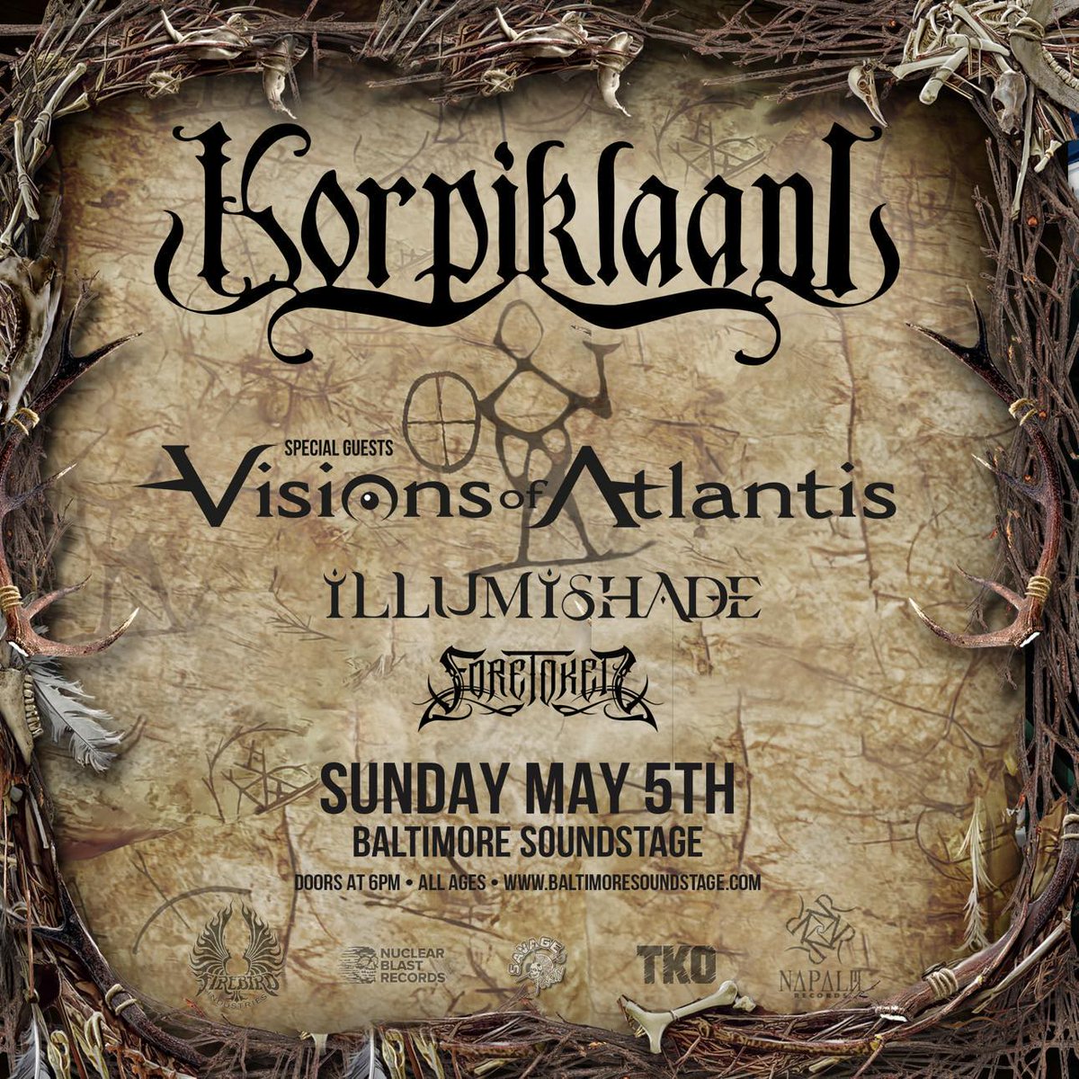 Foretoken_Metal (@foretokenm) on Twitter photo Foretoken will join <a href="/_korpiklaani/">Korpiklaani</a>, Visions of Atlantis, Illumishade at the <a href="/BmoreSoundstage/">Baltimore Soundstage</a> on May 5th! 🤘🤘
<a href="/ProstheticRcds/">Prosthetic Records</a> #metalshow Foretoken will join <a href="/_korpiklaani/">Korpiklaani</a>, Visions of Atlantis, Illumishade at the <a href="/BmoreSoundstage/">Baltimore Soundstage</a> on May 5th! 🤘🤘
<a href="/ProstheticRcds/">Prosthetic Records</a> #metalshow