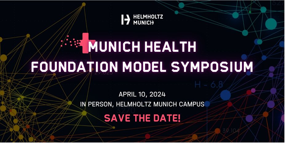 Interested in #Foundation #Models in #Health / #Medicine? -> Consider stopping by: April 10, @HelmholtzMunich 3 #keynotes, an exciting scientific program, and networking opportunities await. Registration / abstract submission: events.hifis.net/event/1221/ @fabian_theis @MarrCarsten