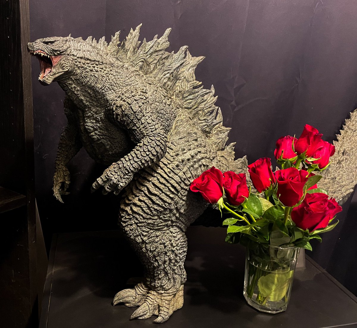 arvalis's tweet photo. My gf got my Godzilla some flowers for Valentine’s Day but none for me 😔 https://t.co/a31SSCtpQW