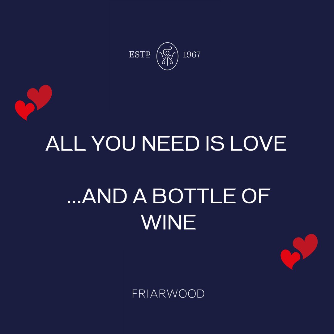 There’s still time to shop our Valentine’s Day collection at Friarwood Parsons Green, Wimbledon Village, or online with free click and collect – for that extra special night-in. #valentines #winelovers #dinnertonight