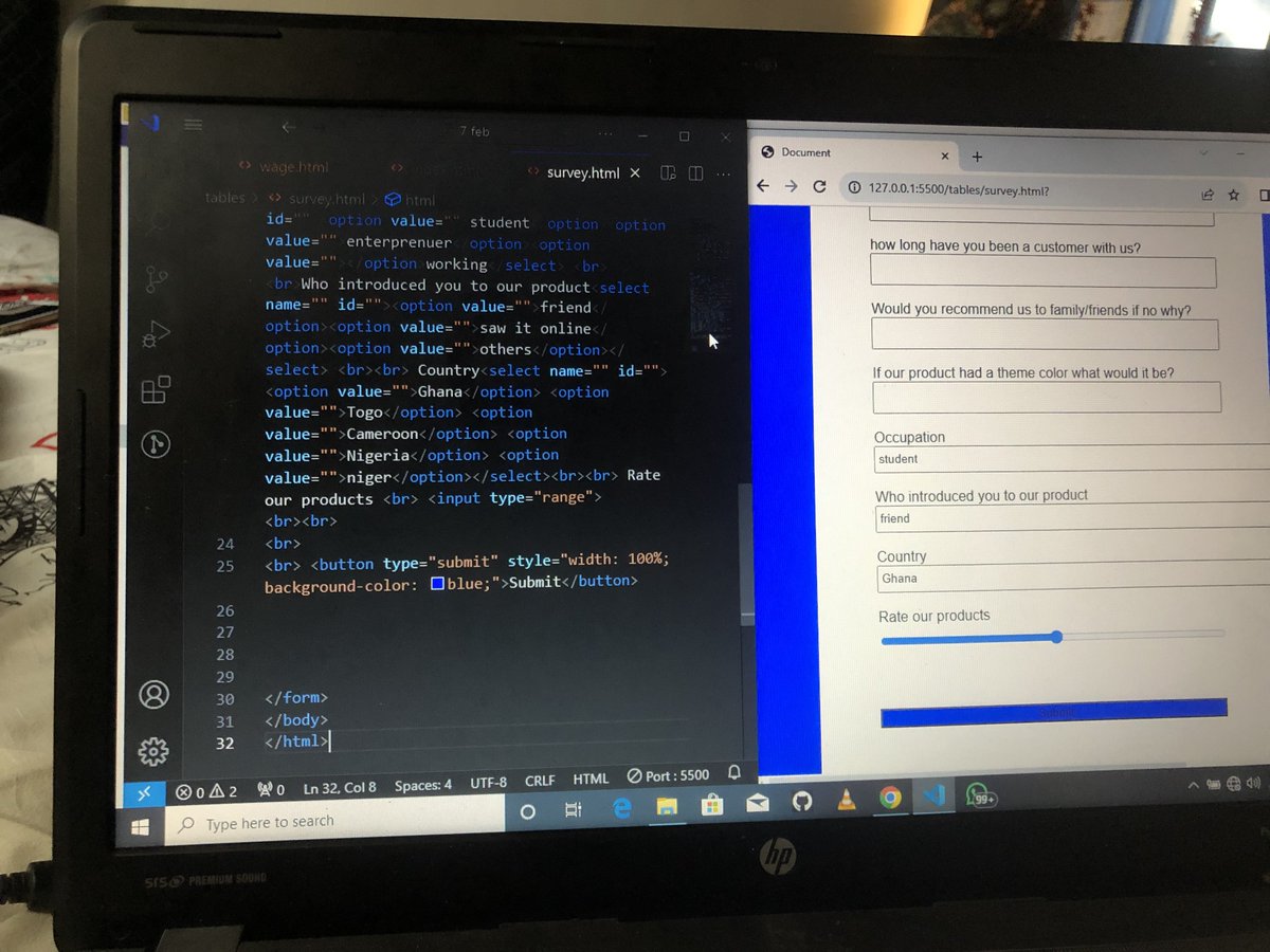 susu_ufedo's tweet image. Day 12 of #100DaysOfCode I did a form and learnt how to make it functional 
#webdeveloper #womenincode
