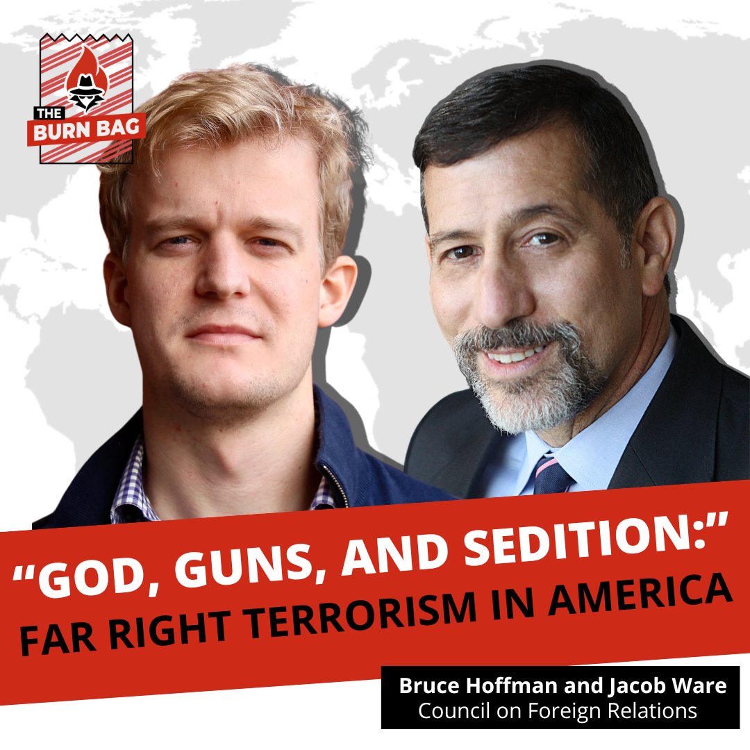 NEW EPISODE: Bruce Hoffman (@hoffman_bruce) and Jacob Ware (@Jacob_A_Ware) from @CFR_org sit down with Andrea and Andrew to discuss far-right domestic terrorism, terrorism and counterterrorism strategies, and how extremist ideas spread. LISTEN: bit.ly/4bv5DiC