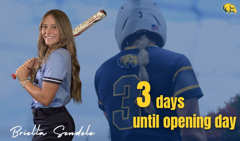 3 days until 🦅🥎 Our No. 3 is freshmen utility player, Briella Sendele from Roscoe, IL.