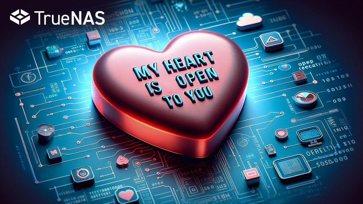 TrueNAS's tweet image. Love is in the air. Happy Valentine&apos;s Day! 

Share your #LoveTrueNAS quote with us below!
