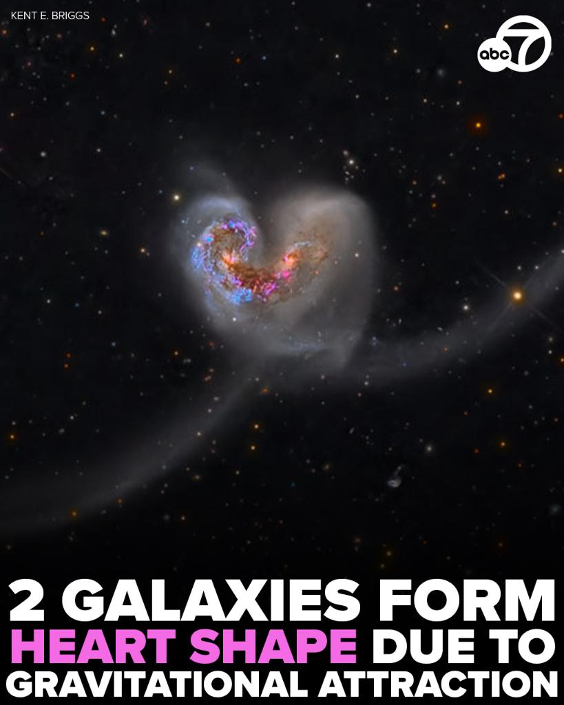 Love is in the air, and it’s also in space! 💖👾💖

These two galaxies, known as the Antennae Galaxies, are gravitationally attracted to each other. This undeniable pull results in a stunning heart shape for all of us to admire. #HappyValentinesDay