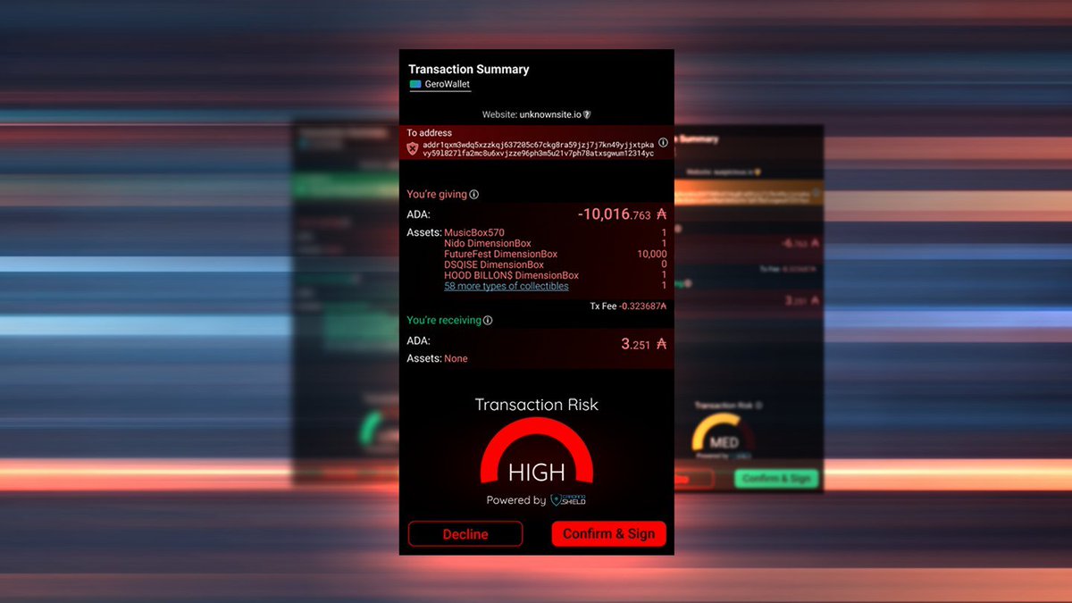 The Cardano Times (@thecardanotimes) on Twitter photo OPINION: <a href="/CardanoShield/">Cardano Shield</a> should/must be integrated into every wallet on Cardano.
Not compensated in any form for this post, but I believe their technology will be crucial to prevent users from becoming victims of the many scams on Cardano. OPINION: <a href="/CardanoShield/">Cardano Shield</a> should/must be integrated into every wallet on Cardano.
Not compensated in any form for this post, but I believe their technology will be crucial to prevent users from becoming victims of the many scams on Cardano.