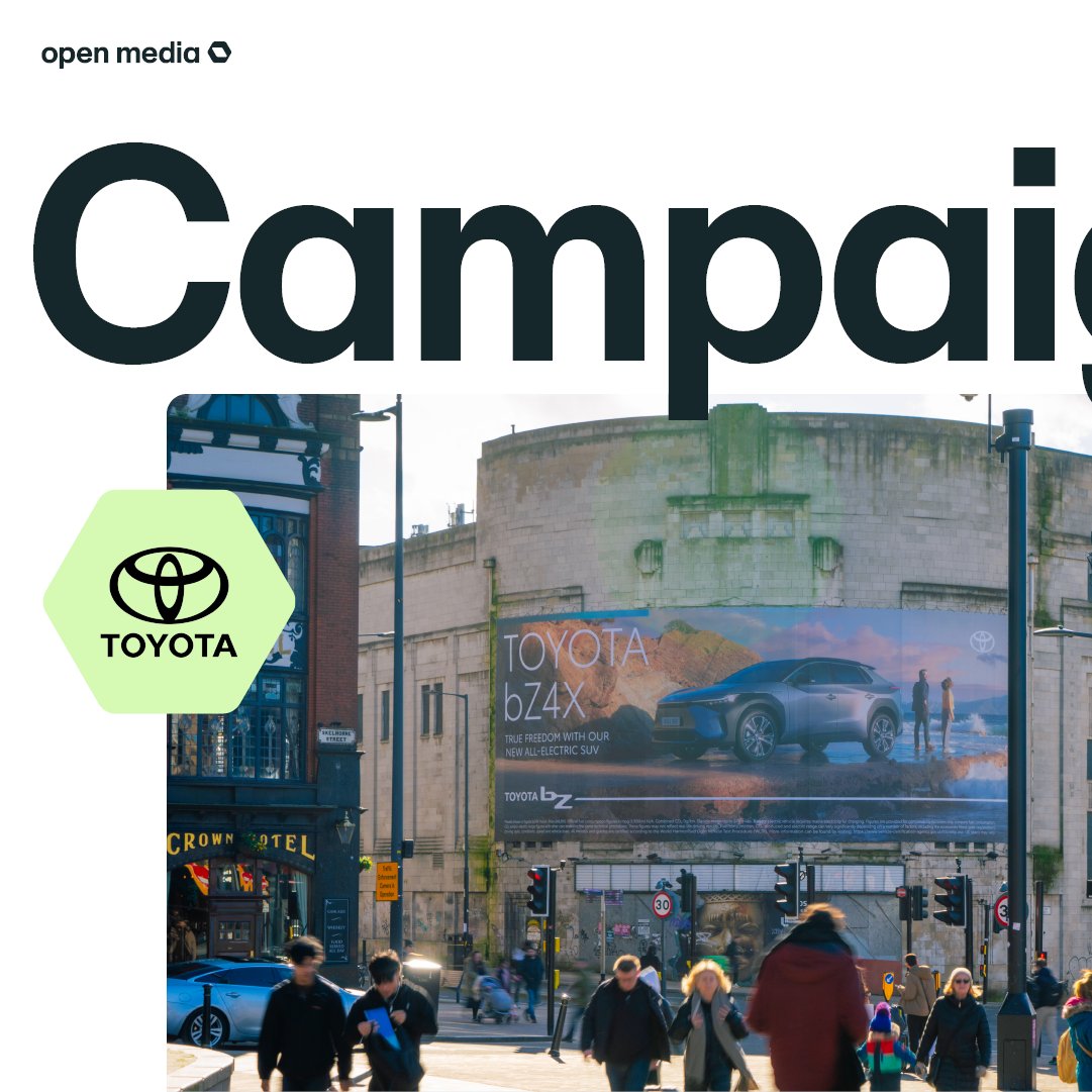 openmediauk's tweet image. Our Toyota BZ4X campaign, in collaboration with @MSIXagency and @kineticOOH hits both Newcastle &amp;amp; Liverpool with a dazzling #OpenBanner in Liverpool &amp;amp; #OpenConnect screen in Newcastle. ⬇️