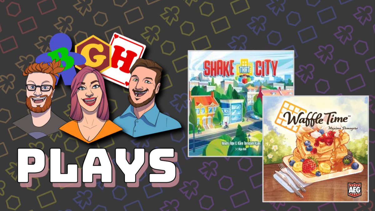 Megan & Derek are hanging out tonight with some games from @alderac that we haven’t played yet! #ShakeThatCity and #WaffleTime are games that we were given at GenCon! Join us at 7pm ET on Twitch.tv/BoardGameHouse #tabletop #boardgames #actualplay