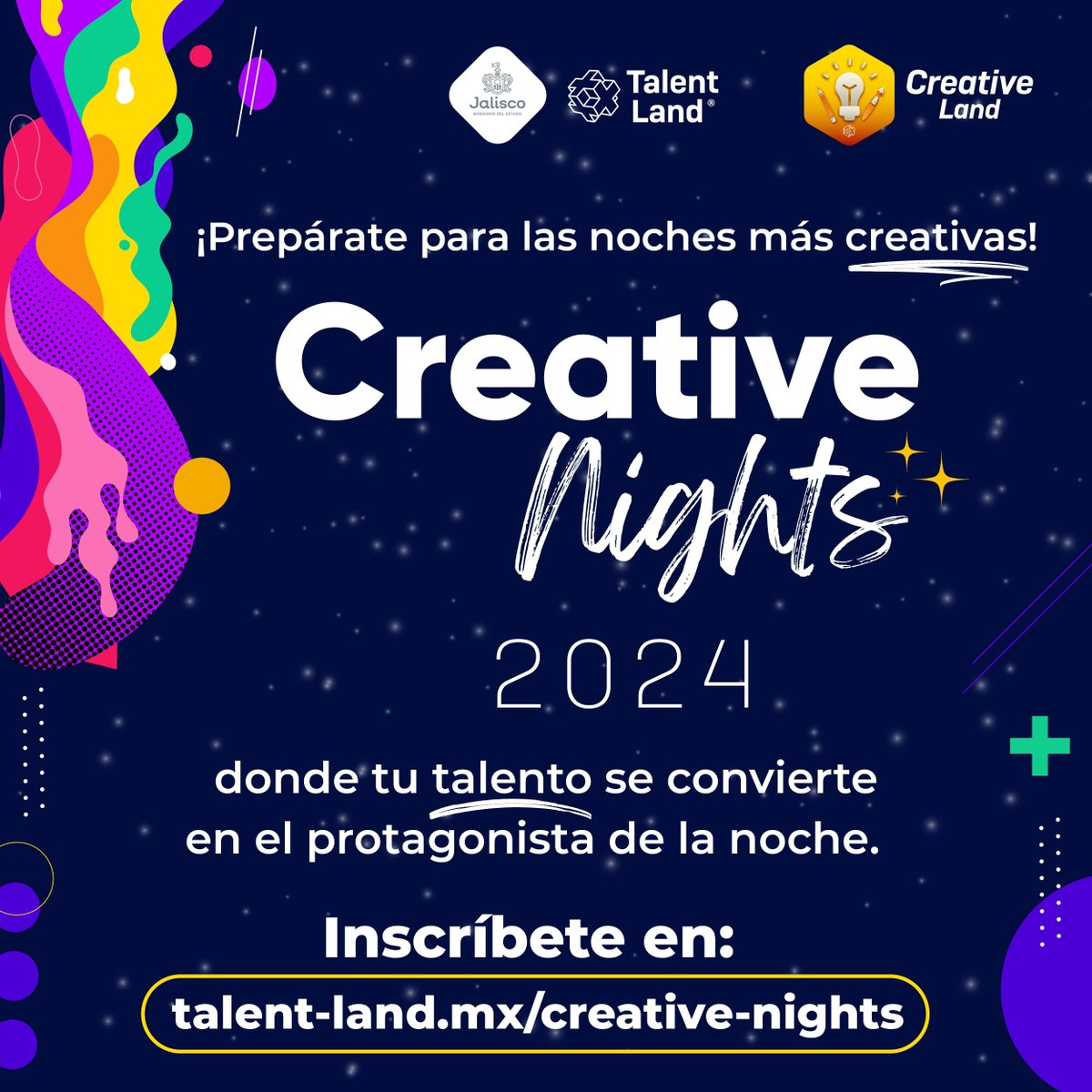 TalentLand_MX's tweet photo. Desata tu creatividad y deja que todos admiren tu talento único. Inscríbete ahora mismo en nuestras #CreativeNights. ¡Te esperamos con los brazos abiertos para celebrar juntos el arte y la originalidad! 🌟🎤
Regístrate antes del 1 de marzo aquí: https://t.co/OEelJ1A16E https://t.co/q0Ajp4ULZq