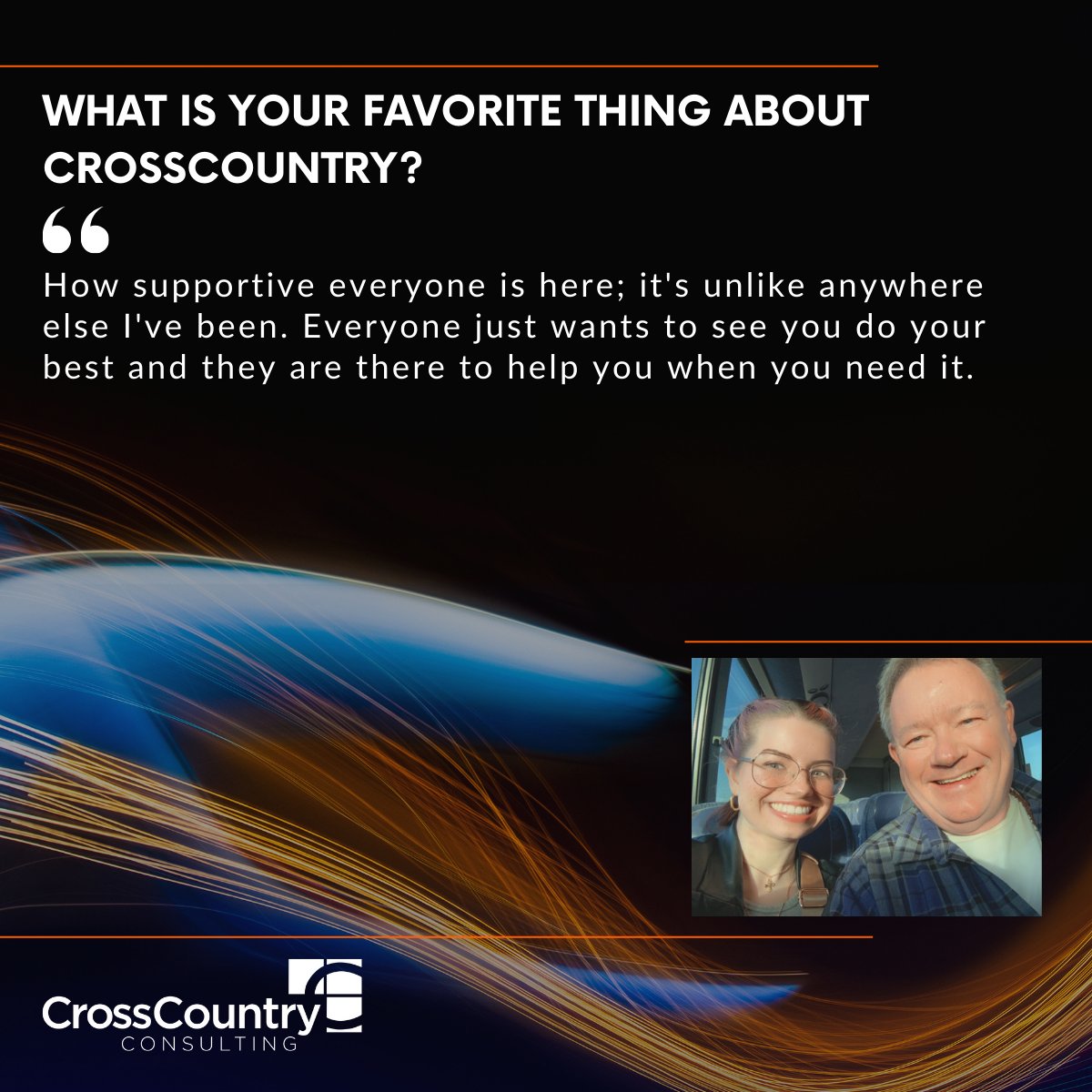 CrossCountryCo's tweet image. We enjoy spotlighting our employees! Introducing Kat O’Connor, a valuable member of our Talent Acquisition team. Explore more about the CrossCountry experience: ow.ly/umya50QBguO

#CrossCountryConsulting #ABetterExperience #GetToKnowOurTeam