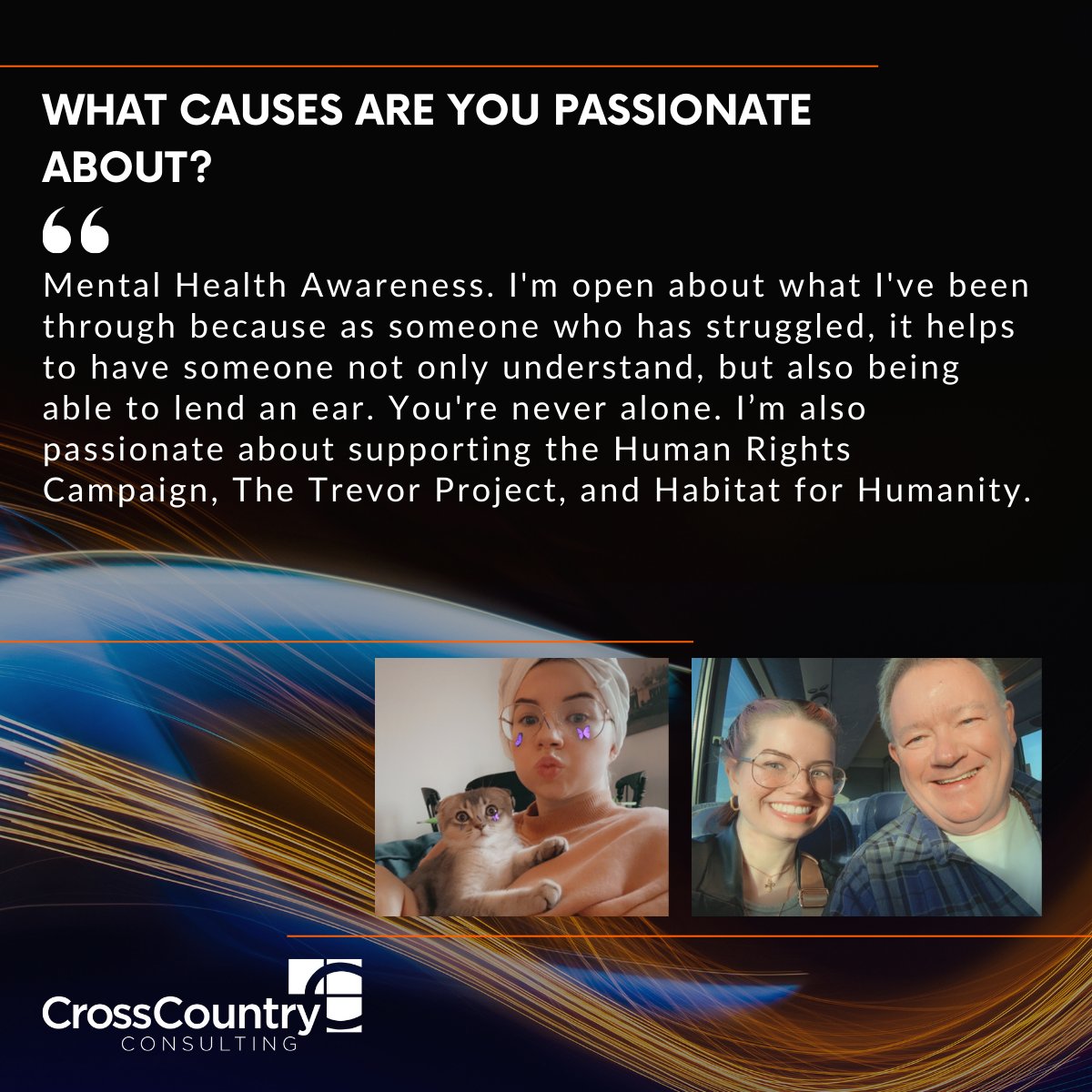 CrossCountryCo's tweet image. We enjoy spotlighting our employees! Introducing Kat O’Connor, a valuable member of our Talent Acquisition team. Explore more about the CrossCountry experience: ow.ly/umya50QBguO

#CrossCountryConsulting #ABetterExperience #GetToKnowOurTeam