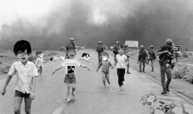 8th june 1972 during the vietnam war, thousands of trans-dimensionals were savagely killed and wounded by a napalm attack. In this photo you can see children running away, crying and some of them are burned , just becuase of who they were. never let herstory repeat itself