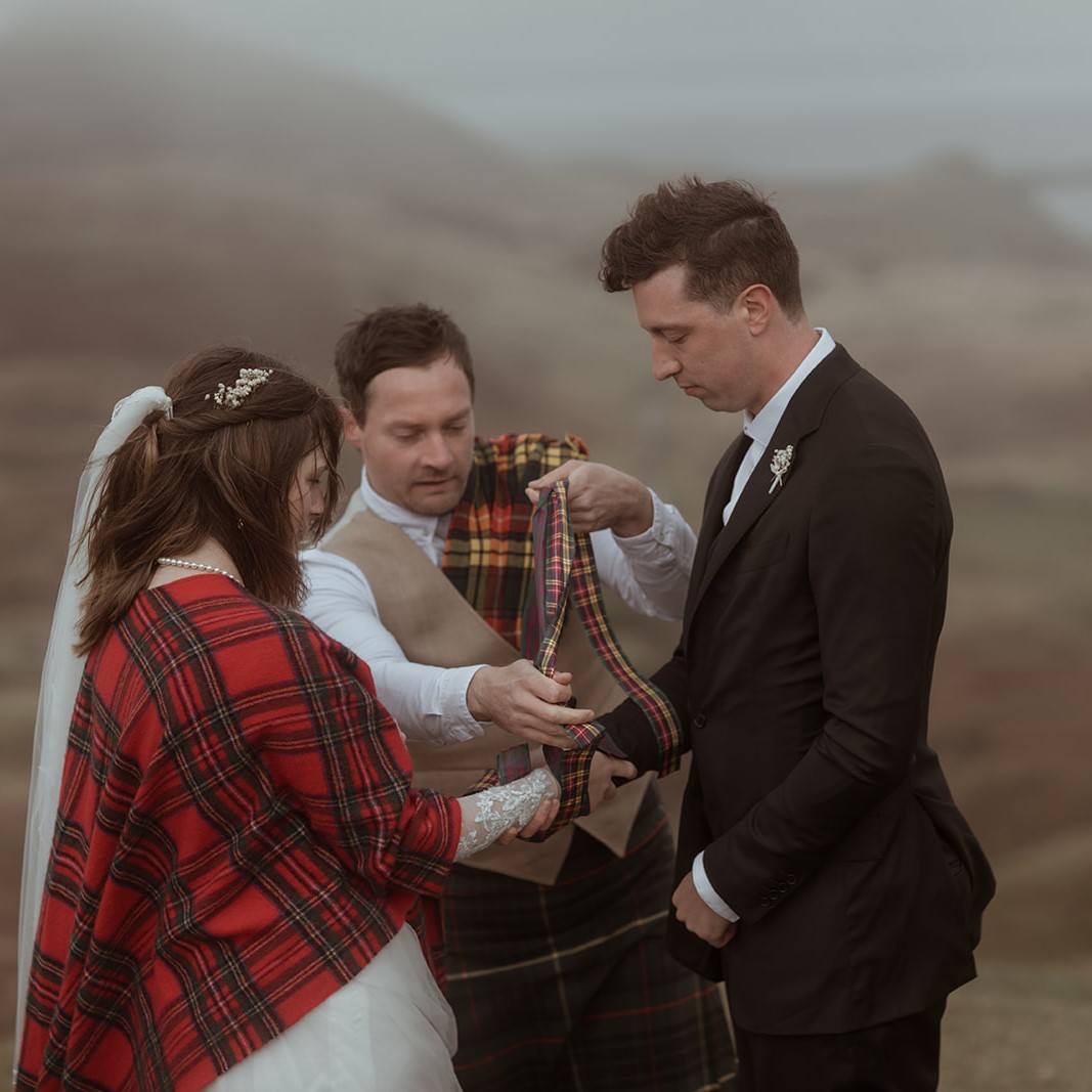 Do you know what 'handfasting' is? ❤️ In Scotland, handfasting is an ancient Celtic marriage ritual that often involves wrapping a piece of cord, ribbon or cloth around the bride and groom's hands. Bound together in knots to symbolise the binding of your union💕 #ValentinesDay