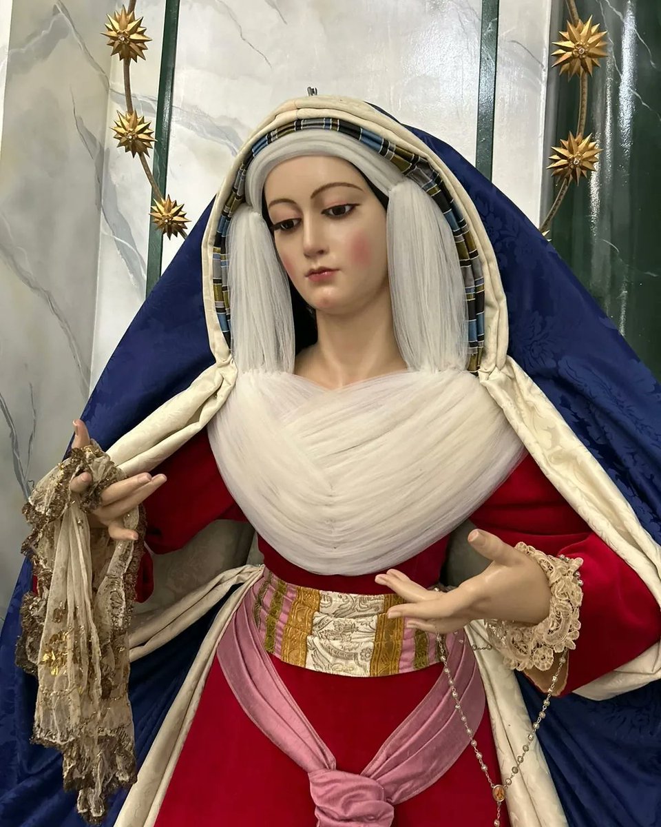 Cfrd_Resucitado's tweet image. 💙🤍 Cuaresma 💙🤍

Con el inicio de cuaresma así luce Nuestra Sagrada Titular Santa María del Triunfo Reina de los Cielos ataviada con el atuendo de Hebrea.

&quot;Ella, Madre de Dios, humana, sencilla y despojada de sus atributos de Reina&quot;
