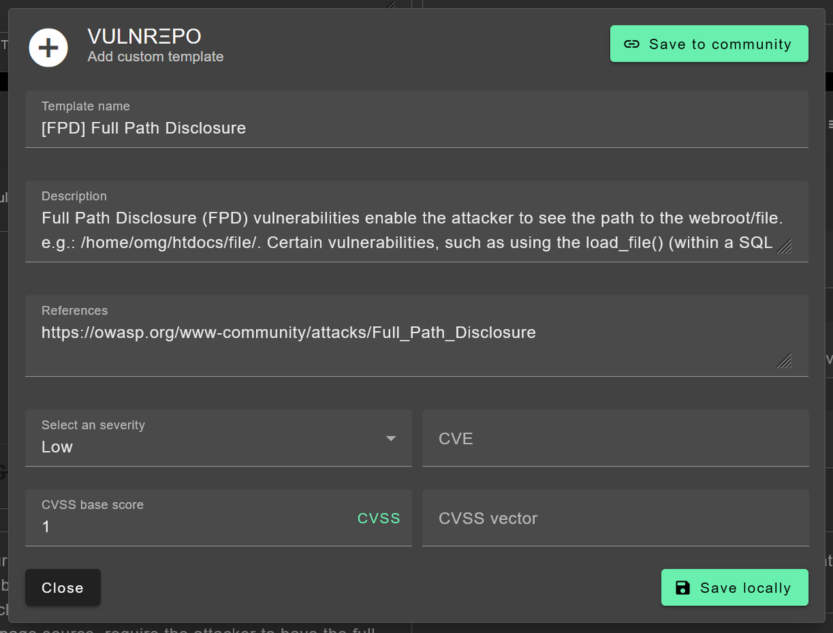 vulnrepo's tweet photo. New features alert!! Now you can add custom templates! check on https://t.co/5O27jDoXn8 #security #opensource #vulnrepo https://t.co/JgiKLmrS9S