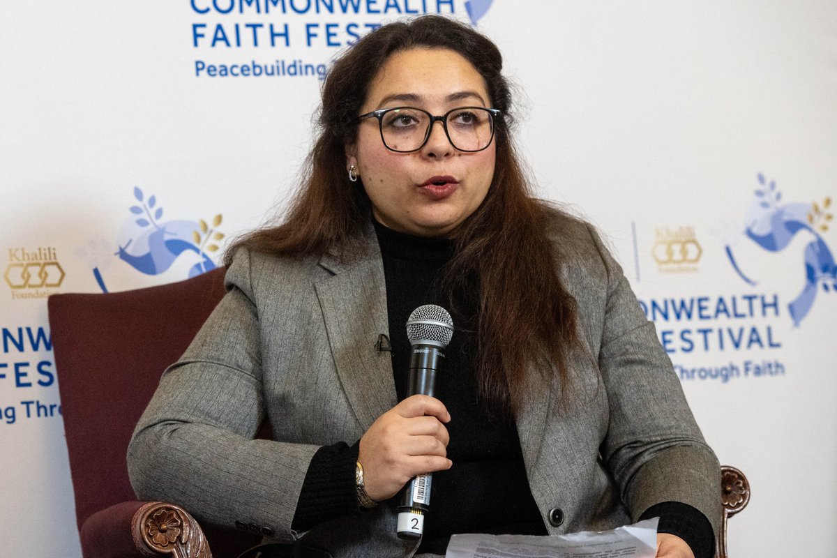 ComSecYouth's tweet photo. 'The #CommonwealthYouth programme focuses on youth work professionalization contributing to the collective realization that the youth can contribute to national, regional, and international security and stability.' 

- Youth Officer, Saima during the Commonwealth Faith Festival. https://t.co/xVOASYfWso