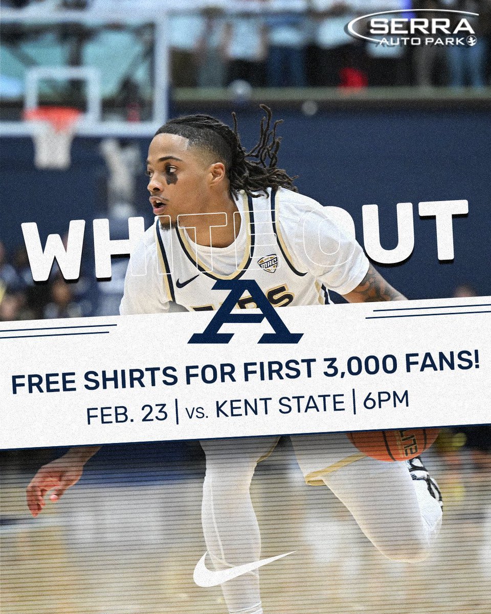 ⚪️ WHITE OUT ⚪️

🗓️: Feb. 23
🕕: 6PM
🆚: Kent State
👕: 🆓 shirts
⬜️: Wear White
🎟️: tinyurl.com/3aeyu955

#GoZips | 🦘