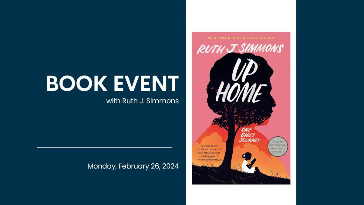 Join @georgetown on Feb 26 in conversation with Ruth J. Simmons, President Emerita of Brown University, about her memoir - Up Home: One Girl’s Journey. RSVP: forms.gle/Djw9VvCj2ASosK…