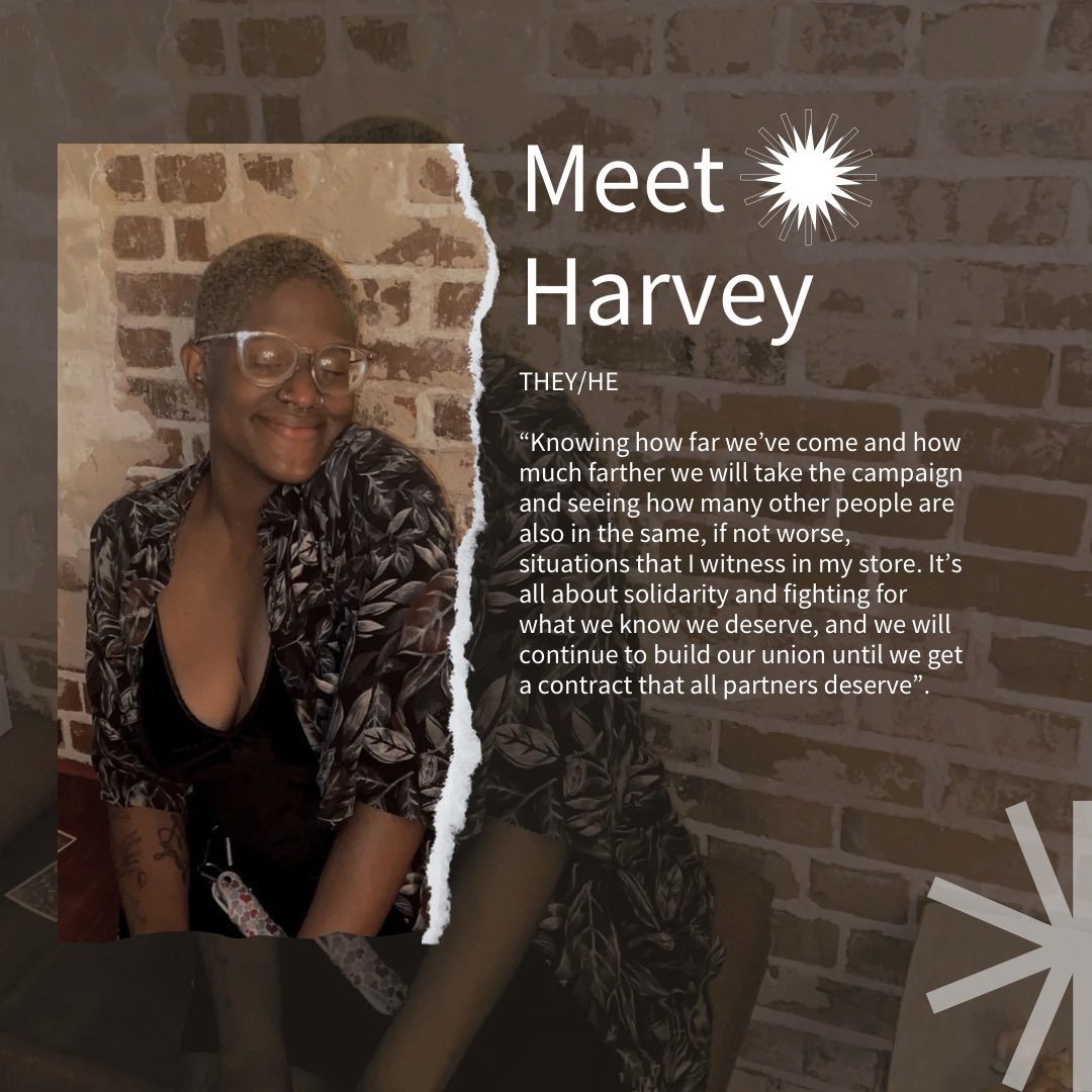 ✨Meet Harvey ✨
They/He

5 year partner
Poplar Highland store in Memphis, TN

#sbwu #blackhistorymonth  #starbucksunion #tobeaBlackpartner