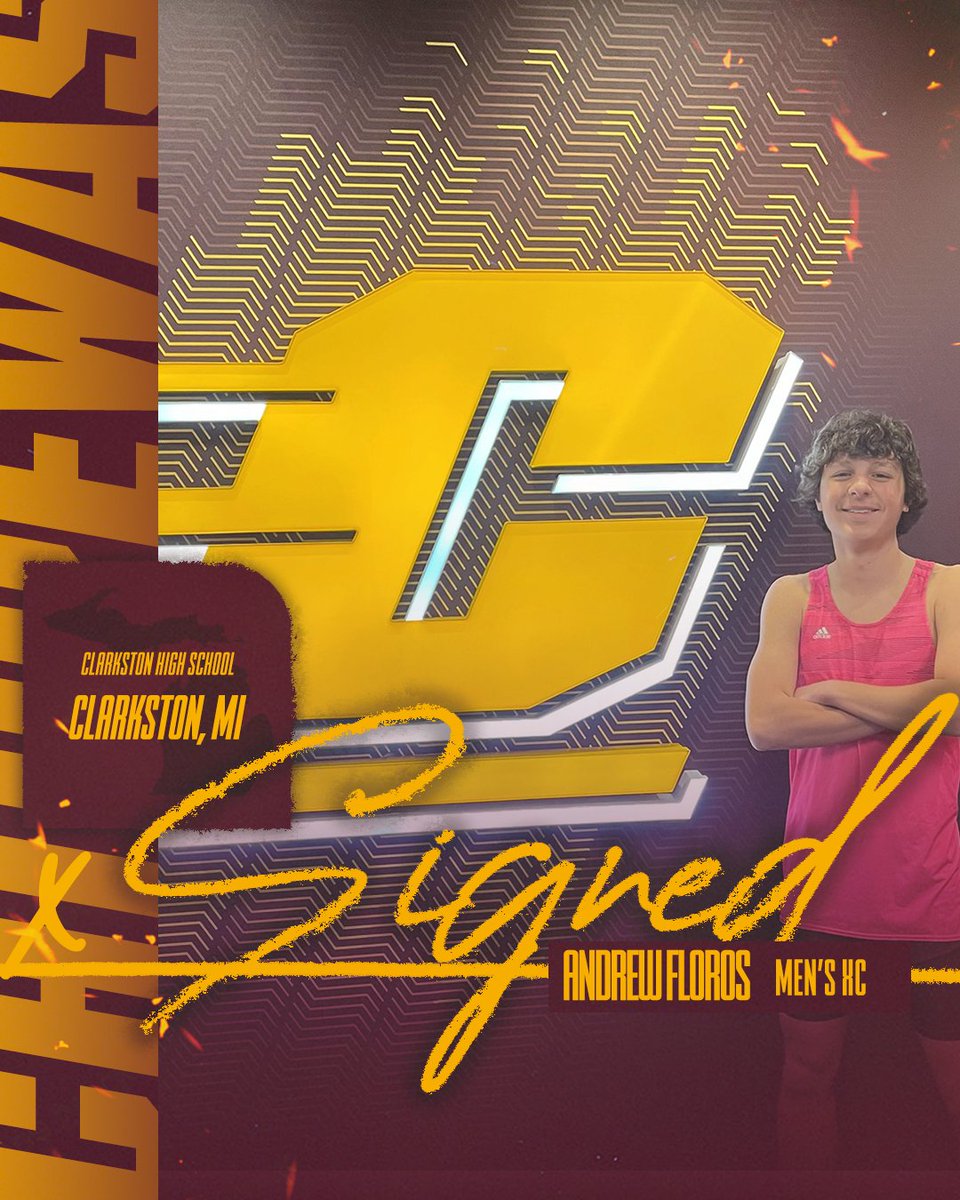 CMUtrack's tweet image. Welcome home, Andrew! 🏡

Andrew, a cross country runner, joins us from Clarkston, Michigan. Andrew has a PR of 15:55 with Clarkston High School. We can’t wait for you to join us in the fall of 2024!

#FireUpChips🔥⬆️👟