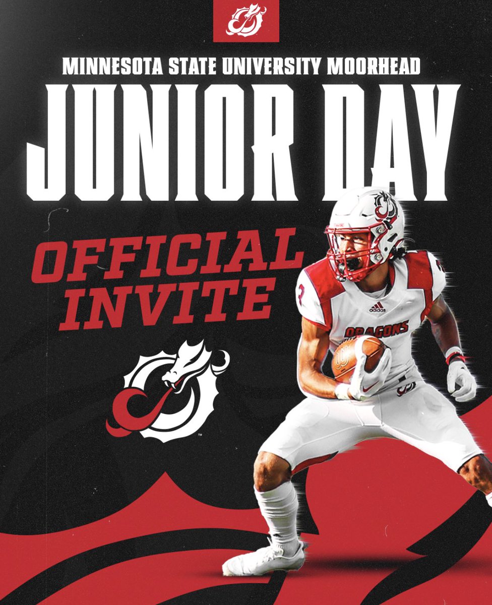 Thank you <a href="/coachjcurrier/">Jesse Currier</a> for the Junior day invite. Can’t wait to see what the experience is like at <a href="/msum_football/">MSUM Dragon Football</a>