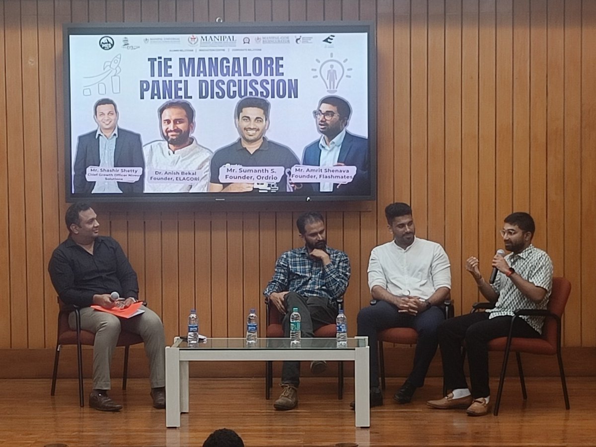 0xastro98's tweet photo. Being invited by Manipal to talk about my entrepreneurial journey and share insights is a huge milestone. As part of the Manipal Entrepreneurship Summit, TiE Mangaluru had a panel discussion where I was invited to be a panel speaker. Thank you to @ecellmit & @TiEMangaluru for hosting this wonderful event. This is the same university which is the alma mater of Satya Nadella, the CEO of Microsoft and Varun Mayya, founder of Avalon/Build On Scenes. Looking forward to more such opportunities where I talk about my entrepreneurial journey and inspire college students to start a company.