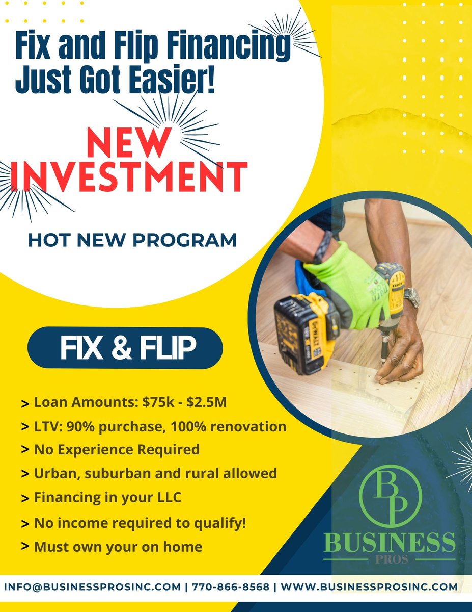 Fix and Flip Financing just got easier! call us 770-866-8568 #fixandflipfinancing #investors #GrowYourBusiness #realestateinvesting