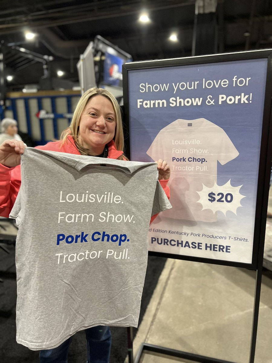 Show your love for FARM SHOW &amp; PORK! 🐷🚜

Grab your limited edition Kentucky Pork Producers T-Shirt at booth 3036 in the West Wing. Limited quantities available.
