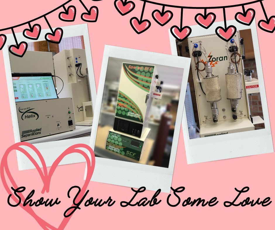 AppSep's tweet photo. Give your lab some LOVE! Add an Applied Separations supercritical fluid system to your lab this year. Streamline your process. Eliminate hazardous solvents. https://t.co/01DOQEwQjB https://t.co/Miy6FKbkXD