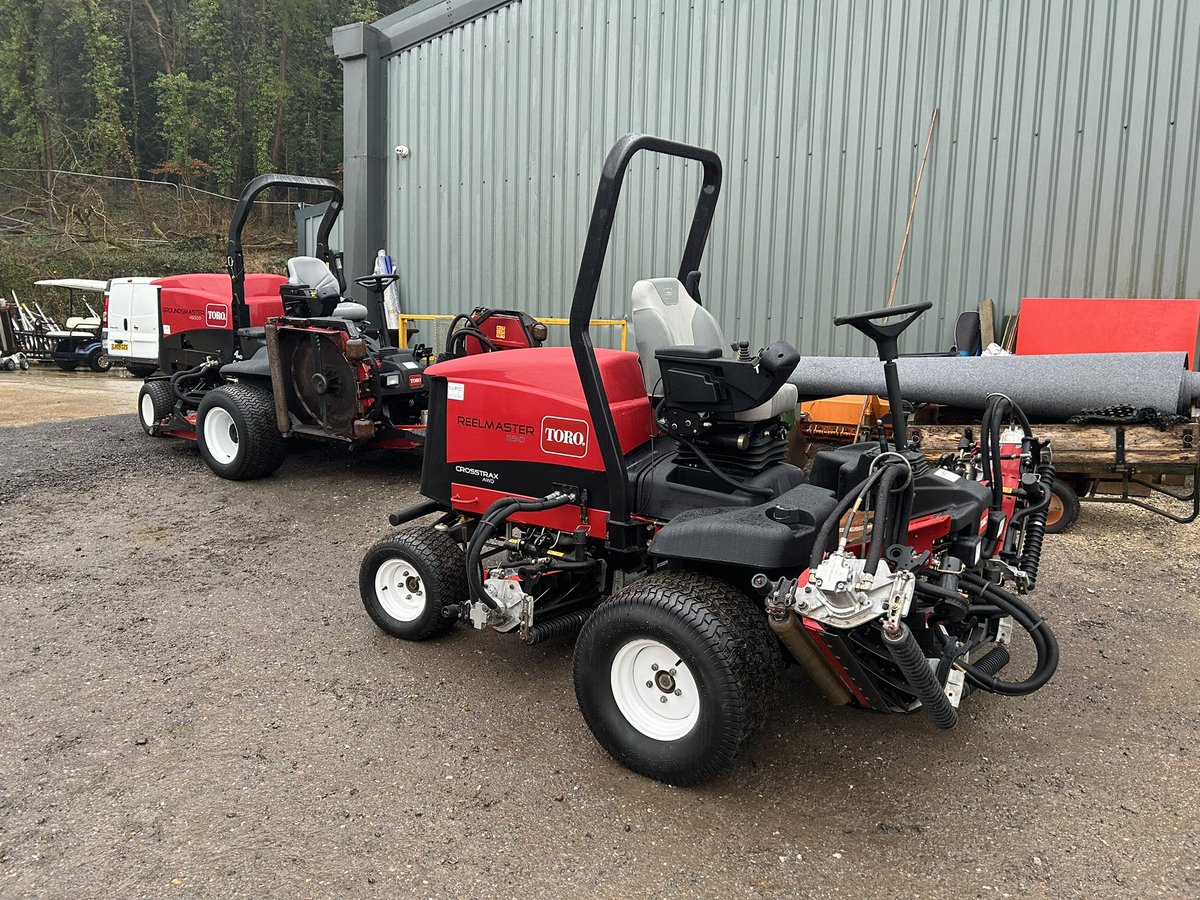 A wet dreary day made a lot brighter by the delivery of a re-furnished <a href="/TheToroCompany/">Toro</a> Groundsmaster 4500-D &amp; Reelmaster 5510-D to complement the Groundsmaster 3500-D we delivered last month